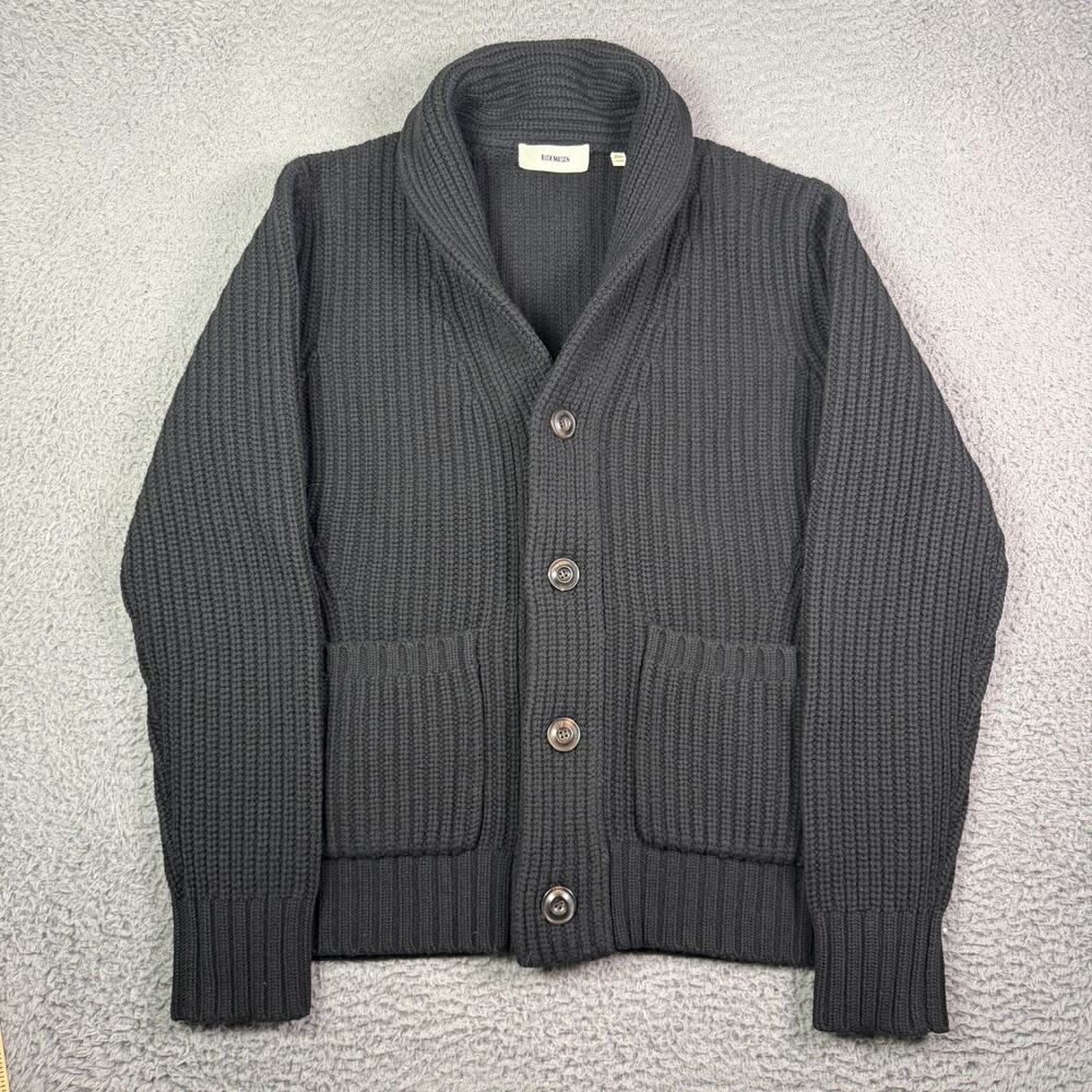 Buck Mason Herdsman Shawl Collar Cardigan Mens Large Black Wool Cashmere Sweater
